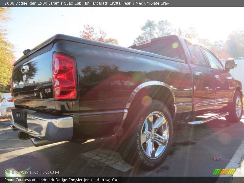 Brilliant Black Crystal Pearl / Medium Slate Gray 2008 Dodge Ram 1500 Laramie Quad Cab
