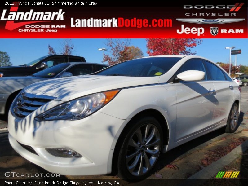 Shimmering White / Gray 2012 Hyundai Sonata SE