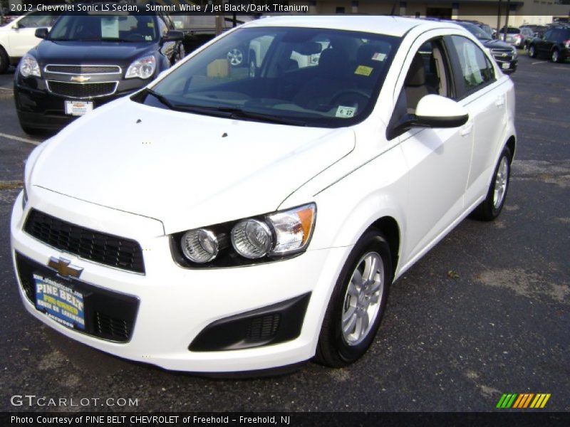 Summit White / Jet Black/Dark Titanium 2012 Chevrolet Sonic LS Sedan