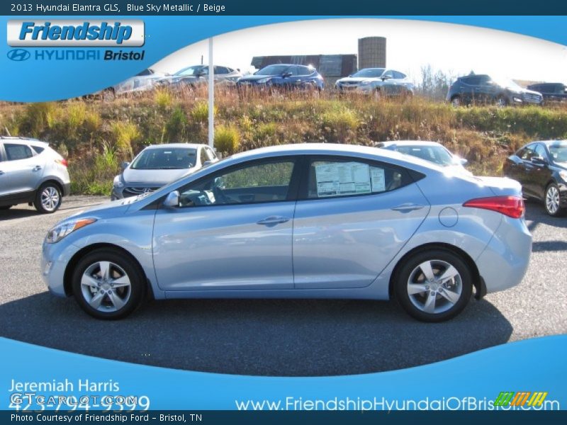 Blue Sky Metallic / Beige 2013 Hyundai Elantra GLS