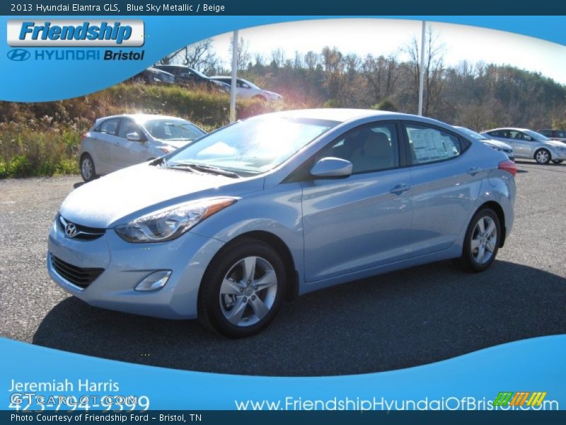 Blue Sky Metallic / Beige 2013 Hyundai Elantra GLS