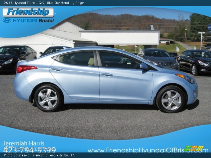 Blue Sky Metallic / Beige 2013 Hyundai Elantra GLS