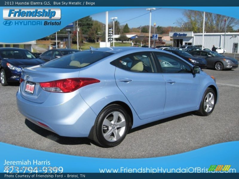 Blue Sky Metallic / Beige 2013 Hyundai Elantra GLS