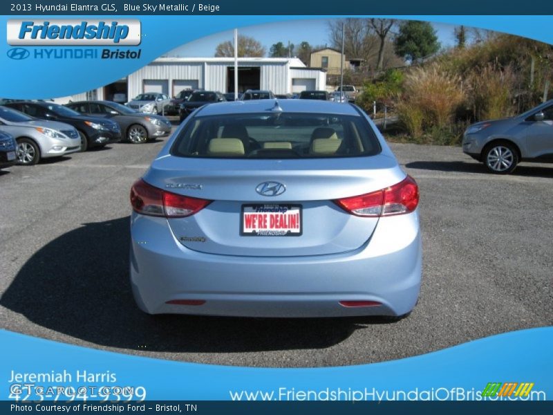 Blue Sky Metallic / Beige 2013 Hyundai Elantra GLS