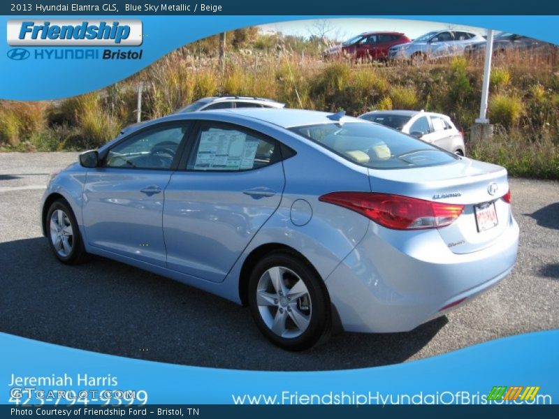 Blue Sky Metallic / Beige 2013 Hyundai Elantra GLS