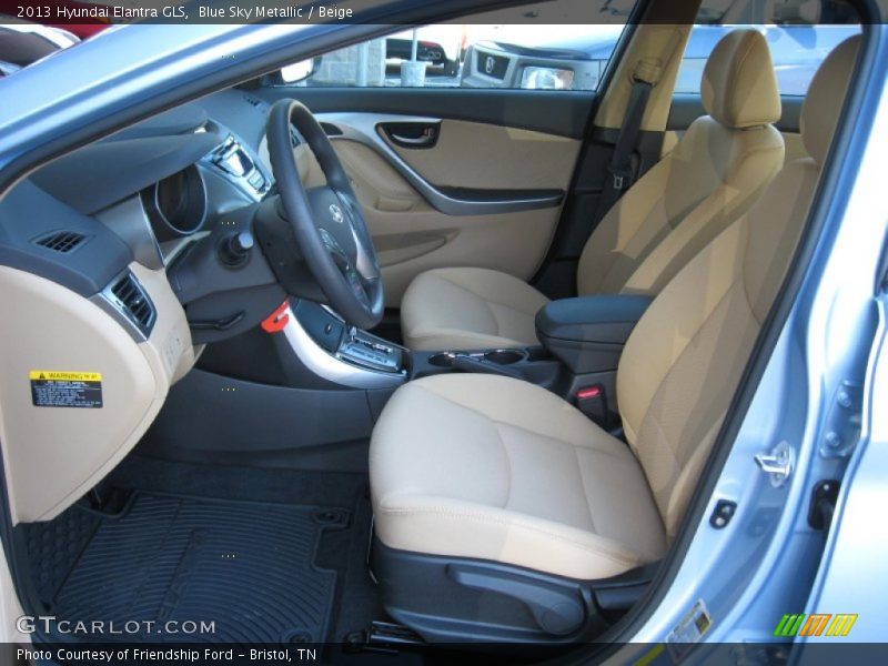 Blue Sky Metallic / Beige 2013 Hyundai Elantra GLS