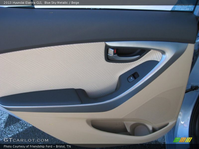 Blue Sky Metallic / Beige 2013 Hyundai Elantra GLS