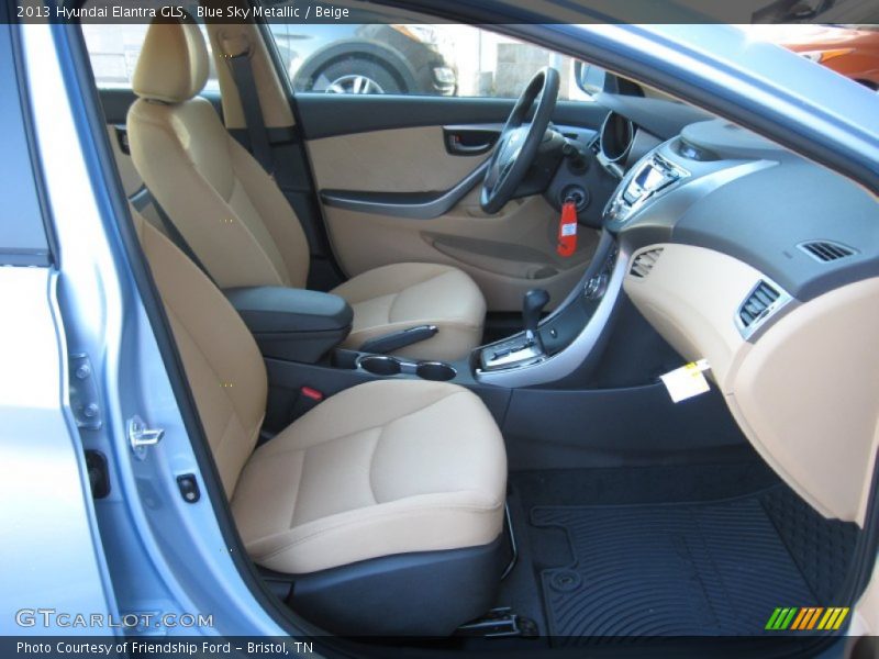 Blue Sky Metallic / Beige 2013 Hyundai Elantra GLS
