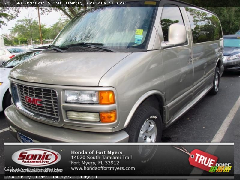 Pewter Metallic / Pewter 2001 GMC Savana Van 1500 SLE Passenger