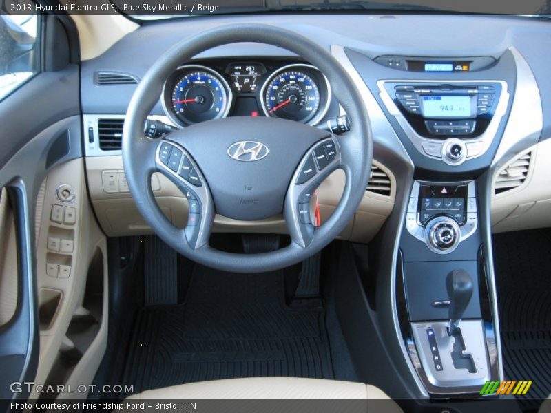 Blue Sky Metallic / Beige 2013 Hyundai Elantra GLS
