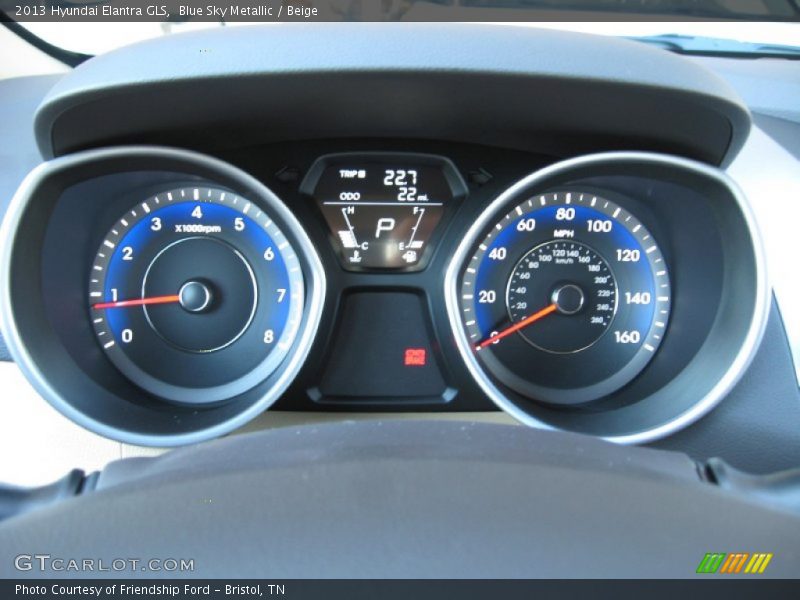 Blue Sky Metallic / Beige 2013 Hyundai Elantra GLS