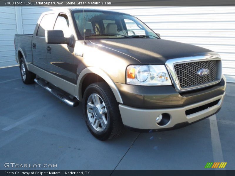 Stone Green Metallic / Tan 2008 Ford F150 Lariat SuperCrew