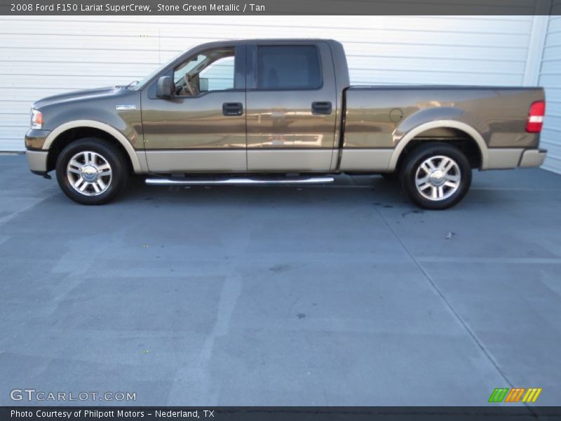 Stone Green Metallic / Tan 2008 Ford F150 Lariat SuperCrew