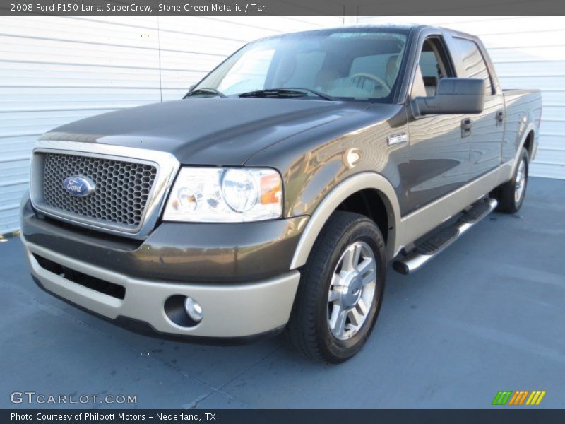 Stone Green Metallic / Tan 2008 Ford F150 Lariat SuperCrew