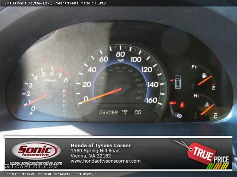 Polished Metal Metallic / Gray 2010 Honda Odyssey EX-L
