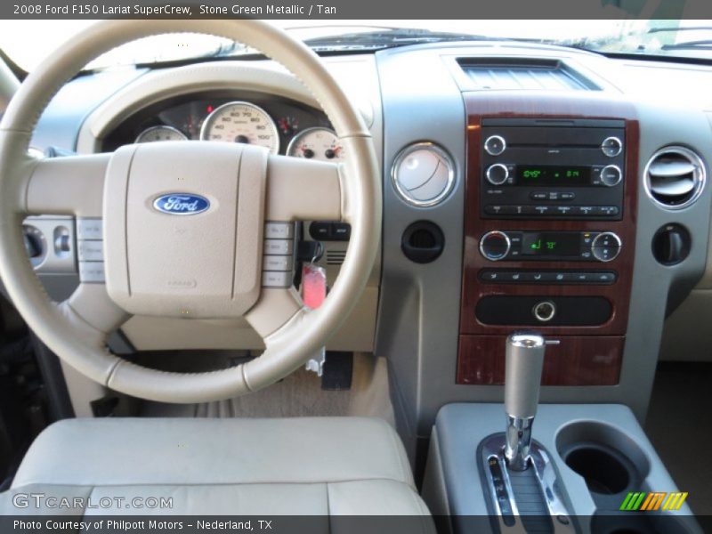Stone Green Metallic / Tan 2008 Ford F150 Lariat SuperCrew