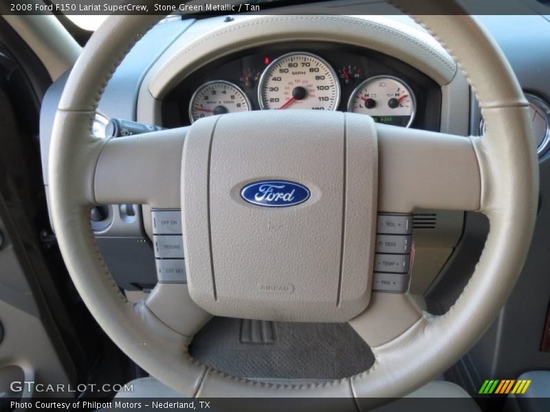 Stone Green Metallic / Tan 2008 Ford F150 Lariat SuperCrew