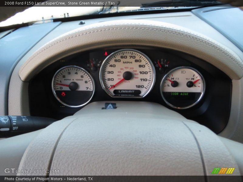 Stone Green Metallic / Tan 2008 Ford F150 Lariat SuperCrew