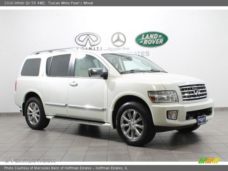 Tuscan White Pearl / Wheat 2010 Infiniti QX 56 4WD
