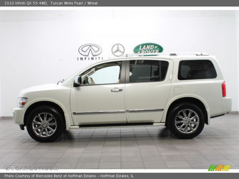 Tuscan White Pearl / Wheat 2010 Infiniti QX 56 4WD
