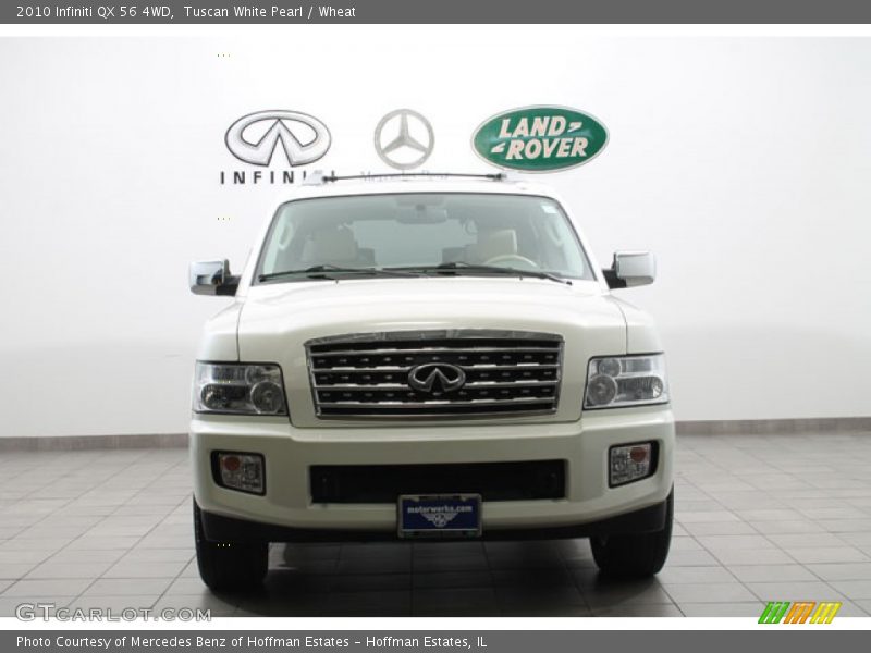 Tuscan White Pearl / Wheat 2010 Infiniti QX 56 4WD