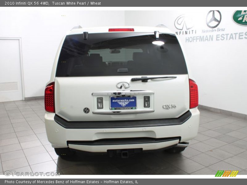 Tuscan White Pearl / Wheat 2010 Infiniti QX 56 4WD