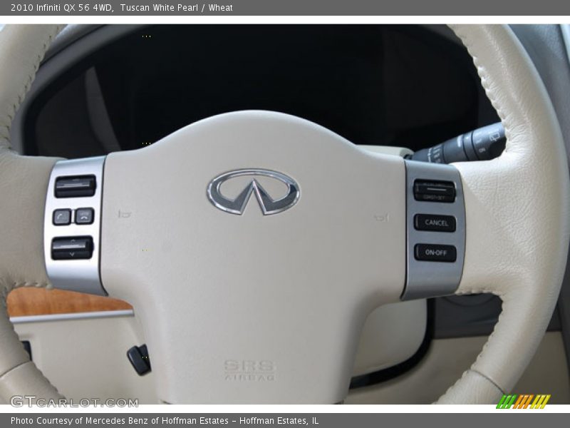 Tuscan White Pearl / Wheat 2010 Infiniti QX 56 4WD