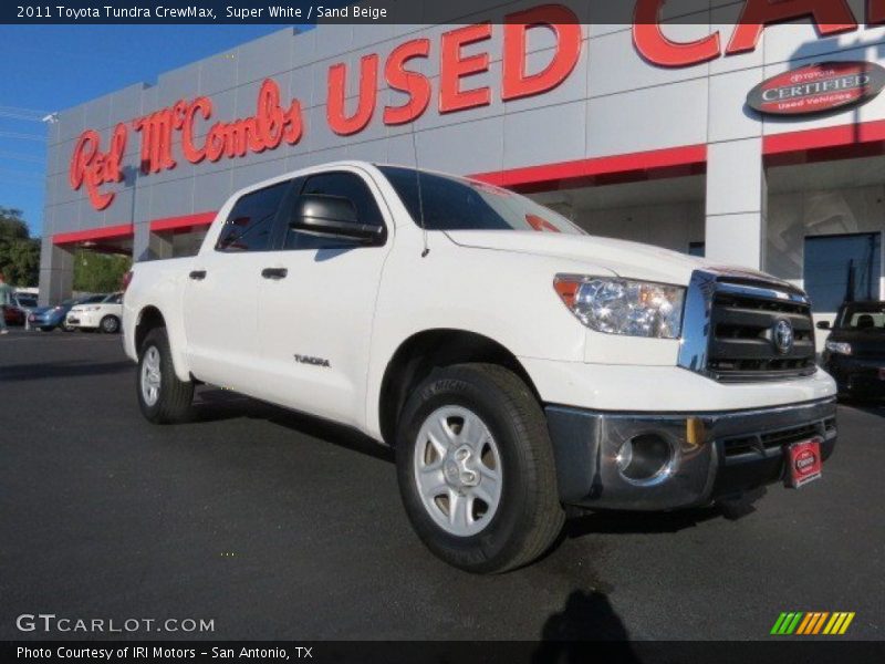 Super White / Sand Beige 2011 Toyota Tundra CrewMax
