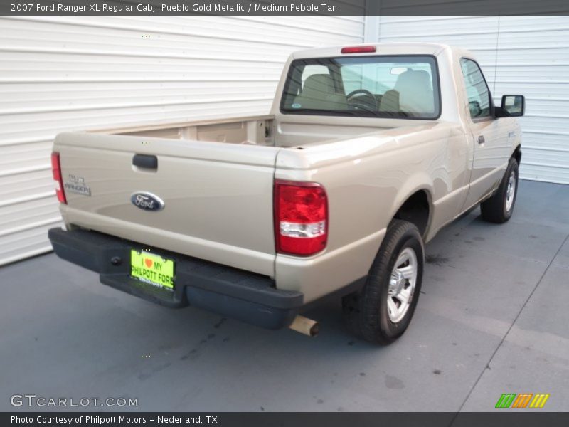 Pueblo Gold Metallic / Medium Pebble Tan 2007 Ford Ranger XL Regular Cab