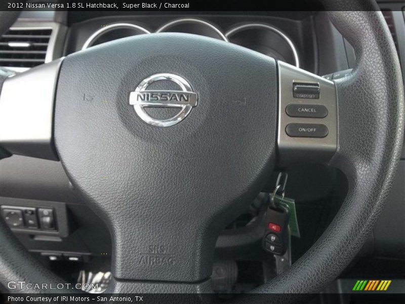 Super Black / Charcoal 2012 Nissan Versa 1.8 SL Hatchback