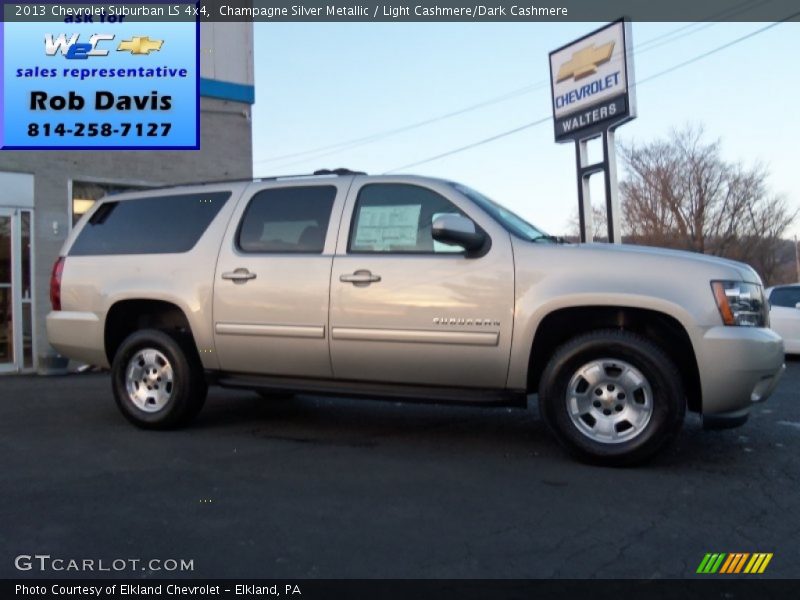 Champagne Silver Metallic / Light Cashmere/Dark Cashmere 2013 Chevrolet Suburban LS 4x4