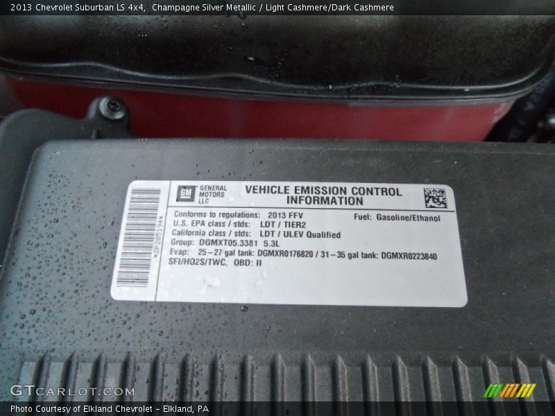 Champagne Silver Metallic / Light Cashmere/Dark Cashmere 2013 Chevrolet Suburban LS 4x4