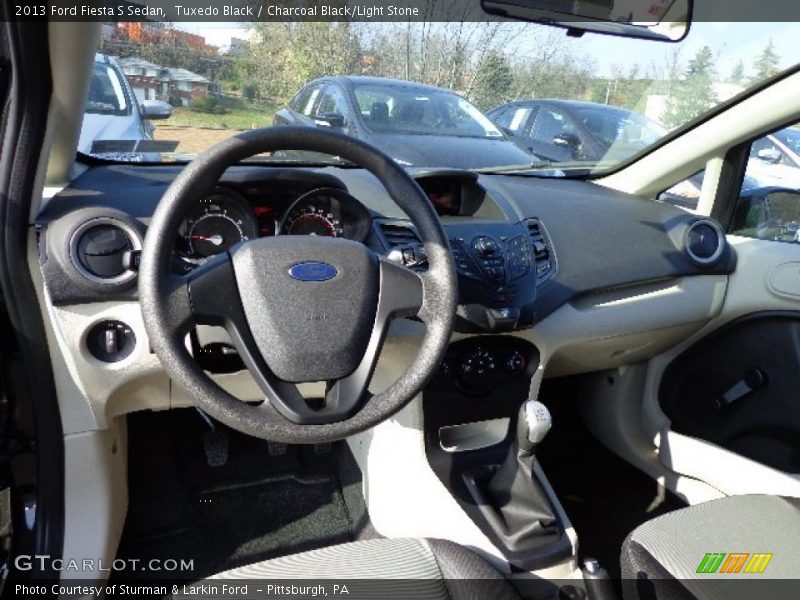Tuxedo Black / Charcoal Black/Light Stone 2013 Ford Fiesta S Sedan