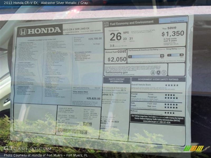 Alabaster Silver Metallic / Gray 2013 Honda CR-V EX