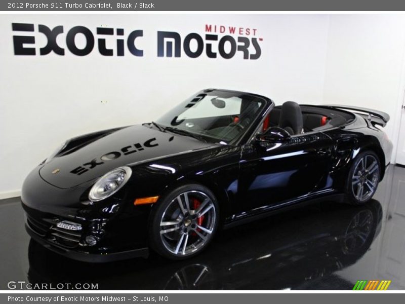 Black / Black 2012 Porsche 911 Turbo Cabriolet