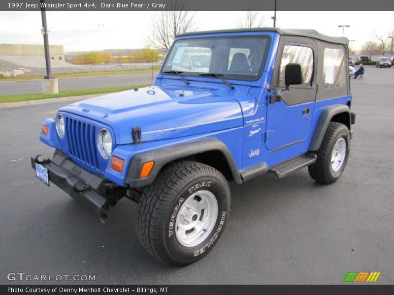 Dark Blue Pearl / Gray 1997 Jeep Wrangler Sport 4x4