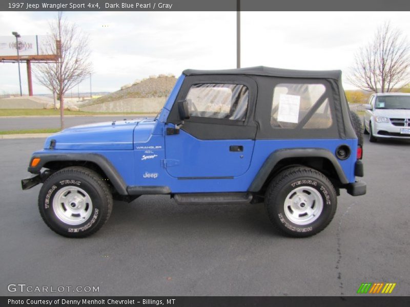 Dark Blue Pearl / Gray 1997 Jeep Wrangler Sport 4x4