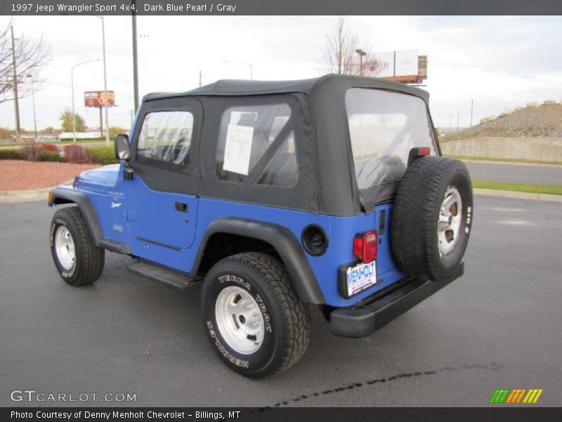 Dark Blue Pearl / Gray 1997 Jeep Wrangler Sport 4x4