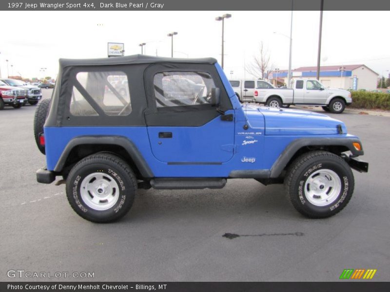 Dark Blue Pearl / Gray 1997 Jeep Wrangler Sport 4x4