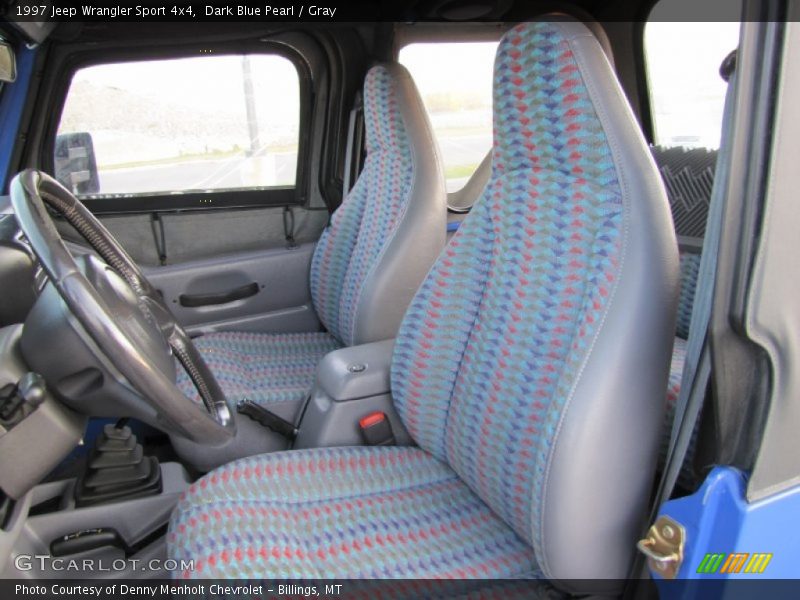 Dark Blue Pearl / Gray 1997 Jeep Wrangler Sport 4x4