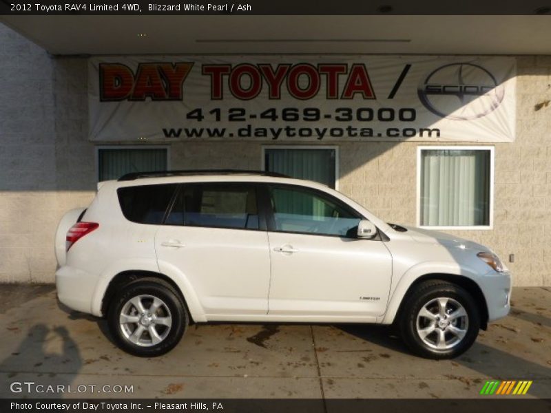 Blizzard White Pearl / Ash 2012 Toyota RAV4 Limited 4WD