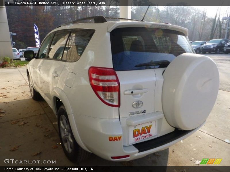 Blizzard White Pearl / Ash 2012 Toyota RAV4 Limited 4WD