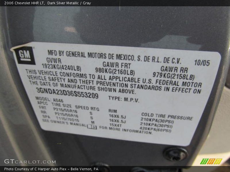 Info Tag of 2006 HHR LT