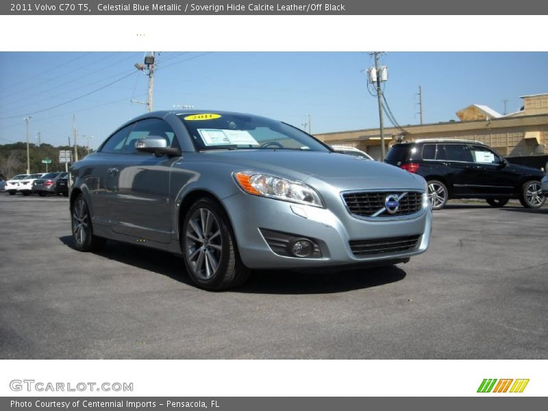 Celestial Blue Metallic / Soverign Hide Calcite Leather/Off Black 2011 Volvo C70 T5
