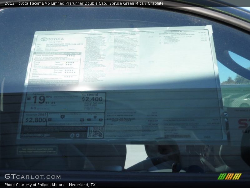 Spruce Green Mica / Graphite 2013 Toyota Tacoma V6 Limited Prerunner Double Cab