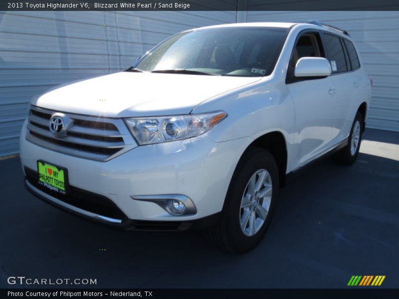 Blizzard White Pearl / Sand Beige 2013 Toyota Highlander V6