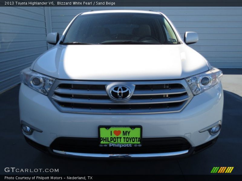 Blizzard White Pearl / Sand Beige 2013 Toyota Highlander V6