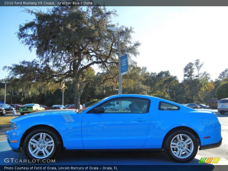 Grabber Blue / Stone 2010 Ford Mustang V6 Coupe