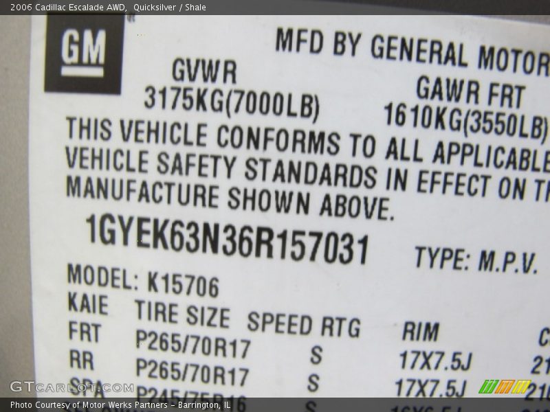 Quicksilver / Shale 2006 Cadillac Escalade AWD