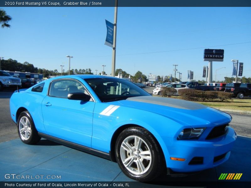 Grabber Blue / Stone 2010 Ford Mustang V6 Coupe